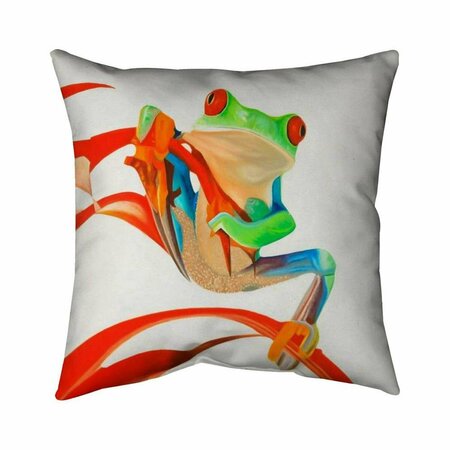BEGIN HOME DECOR 20 x 20 in. Red-Eyed Frog-Double Sided Print Indoor Pillow 5541-2020-AN289